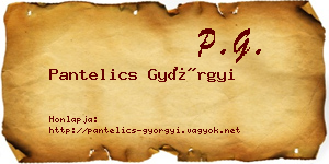 Pantelics Györgyi névjegykártya